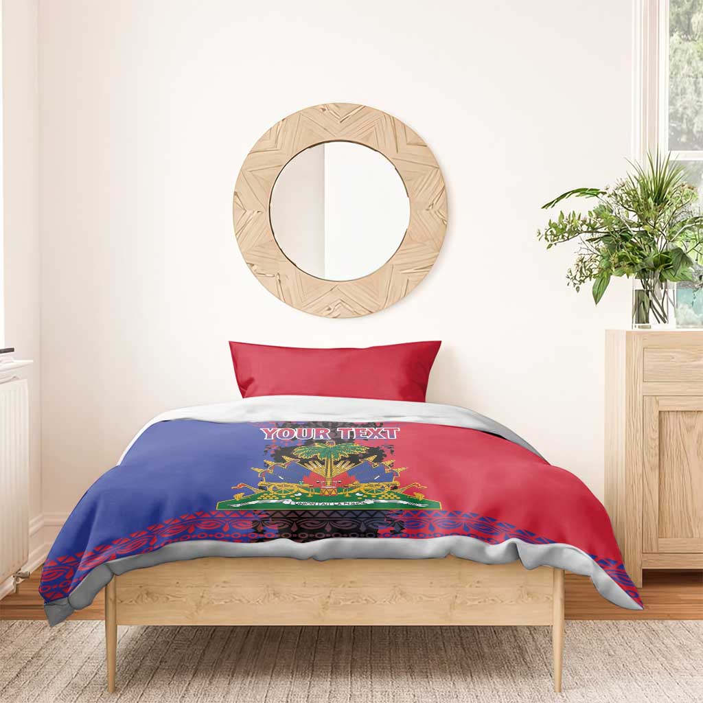 Personalised Haitian Heritage Month Bedding Set Citadelle Laferriere Dashiki Pattern