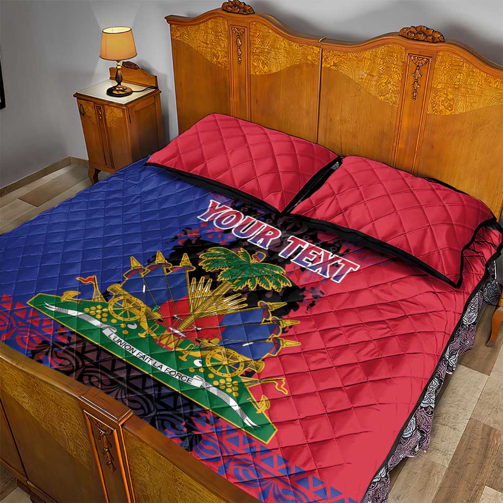 Personalised Haitian Heritage Month Quilt Bed Set Citadelle Laferriere Dashiki Pattern