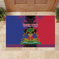 Personalised Haitian Heritage Month Rubber Doormat Citadelle Laferriere Dashiki Pattern