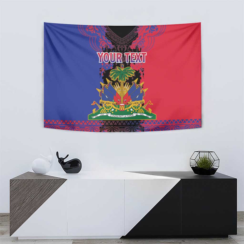 Personalised Haitian Heritage Month Tapestry Citadelle Laferriere Dashiki Pattern