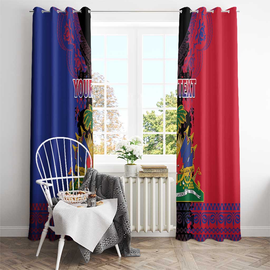 Personalised Haitian Heritage Month Window Curtain Citadelle Laferriere Dashiki Pattern