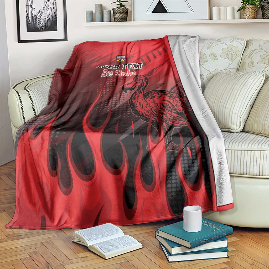 Personalised Mauritius Football Blanket Allez Les Dodos Grunge Style