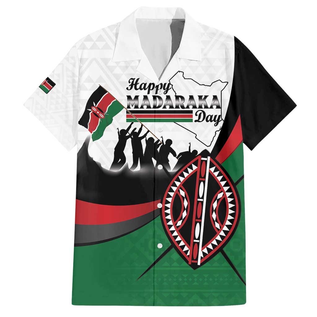 Personalised Happy Kenya Madaraka Day Hawaiian Shirt Maasai Shield - Kenyan Pattern