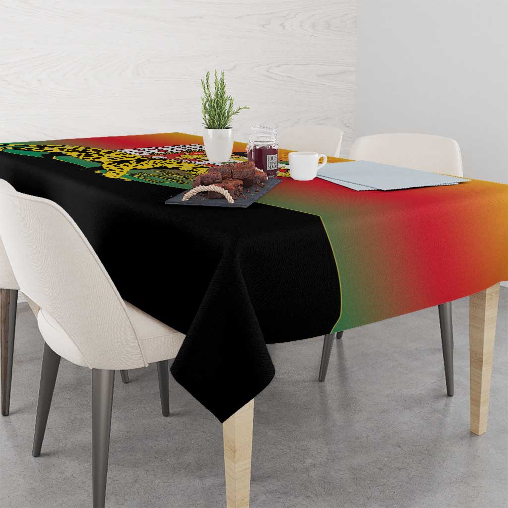 Benin National Day Tablecloth Leopard With Coat Of Arms - Wonder Print Shop