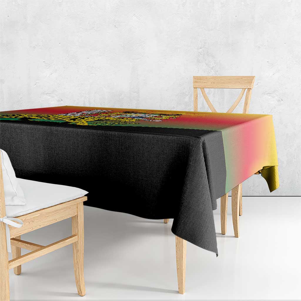 Benin National Day Tablecloth Leopard With Coat Of Arms - Wonder Print Shop