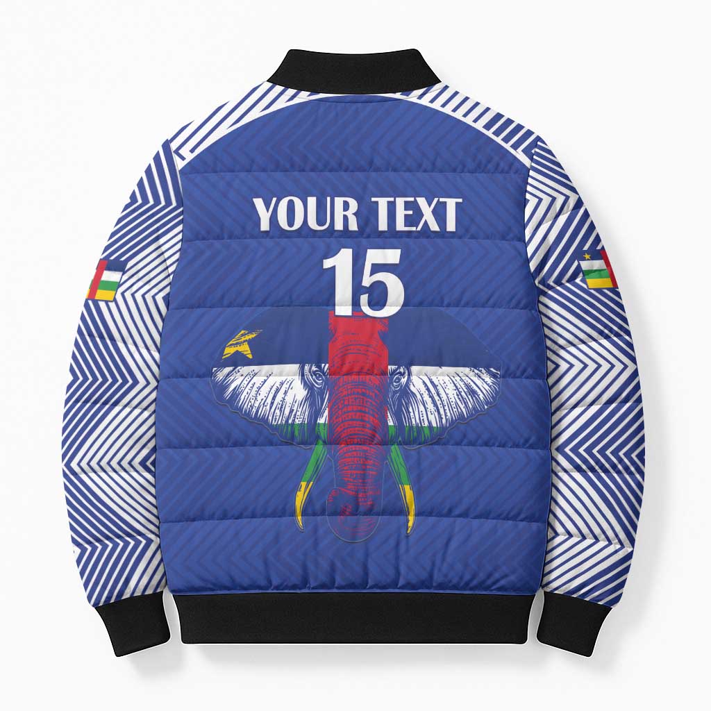 Custom Central African Republic Football Bomber Puffer Jacket Go Champions - Wonder Print Shop