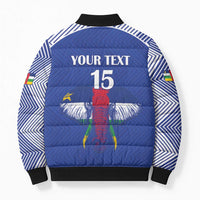 Custom Central African Republic Football Bomber Puffer Jacket Go Champions - Wonder Print Shop
