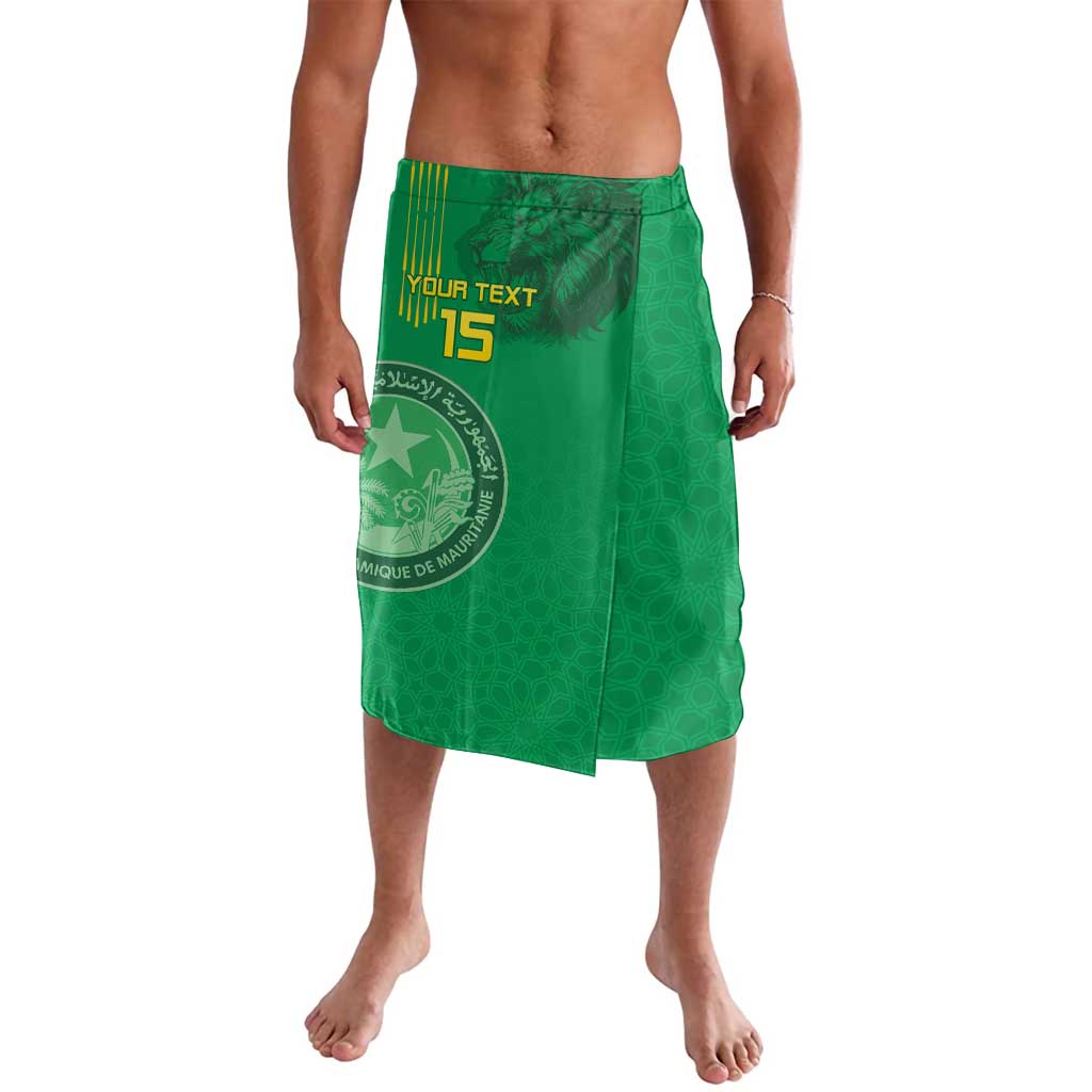 Custom Mauritania Football Lavalava Coat Of Arms With Islamic Pattern - Wonder Print Shop