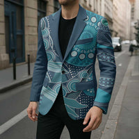Personalized South Africa Whale Fes Blazer African Shwe Shwe Pattern - Wonder Print Shop