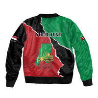 Personalized Sudan Sleeve Zip Bomber Jacket Darfur Be Strong - Wonder Print Shop