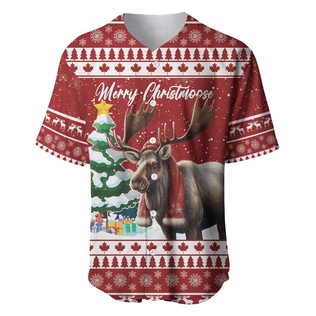 Personalized Canada Christmas Baseball Jersey Merry Christmoose - Wonder Print Shop