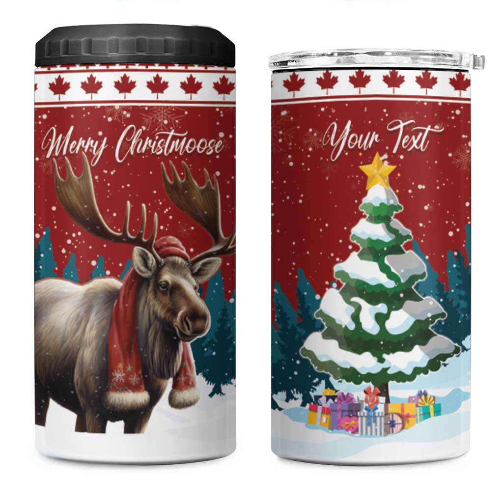 Personalized Canada Christmas 4 in 1 Can Cooler Tumbler Merry Chistmoose - Wonder Print Shop