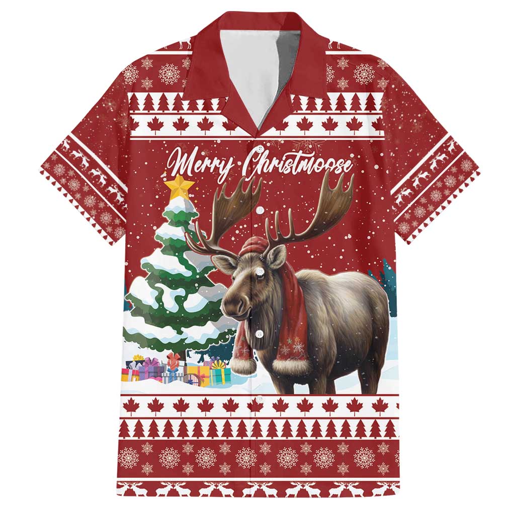 Personalized Canada Christmas Hawaiian Shirt Merry Christmoose - Wonder Print Shop