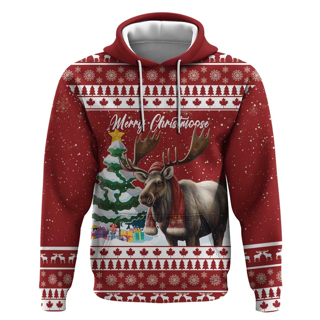 Personalized Canada Christmas Hoodie Merry Christmoose - Wonder Print Shop