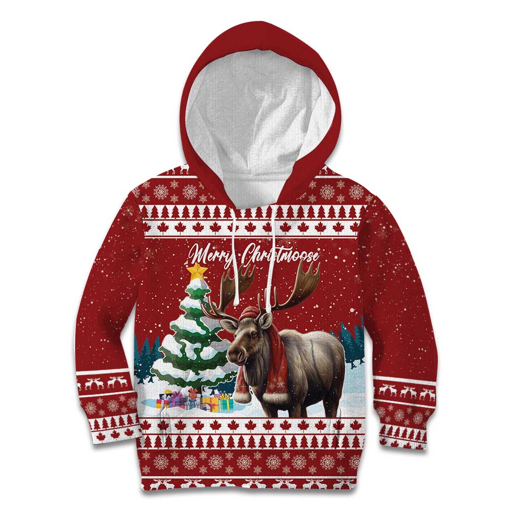 Personalized Canada Christmas Kid Hoodie Merry Christmoose - Wonder Print Shop