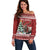 Personalized Canada Christmas Off Shoulder Sweater Merry Christmoose - Wonder Print Shop