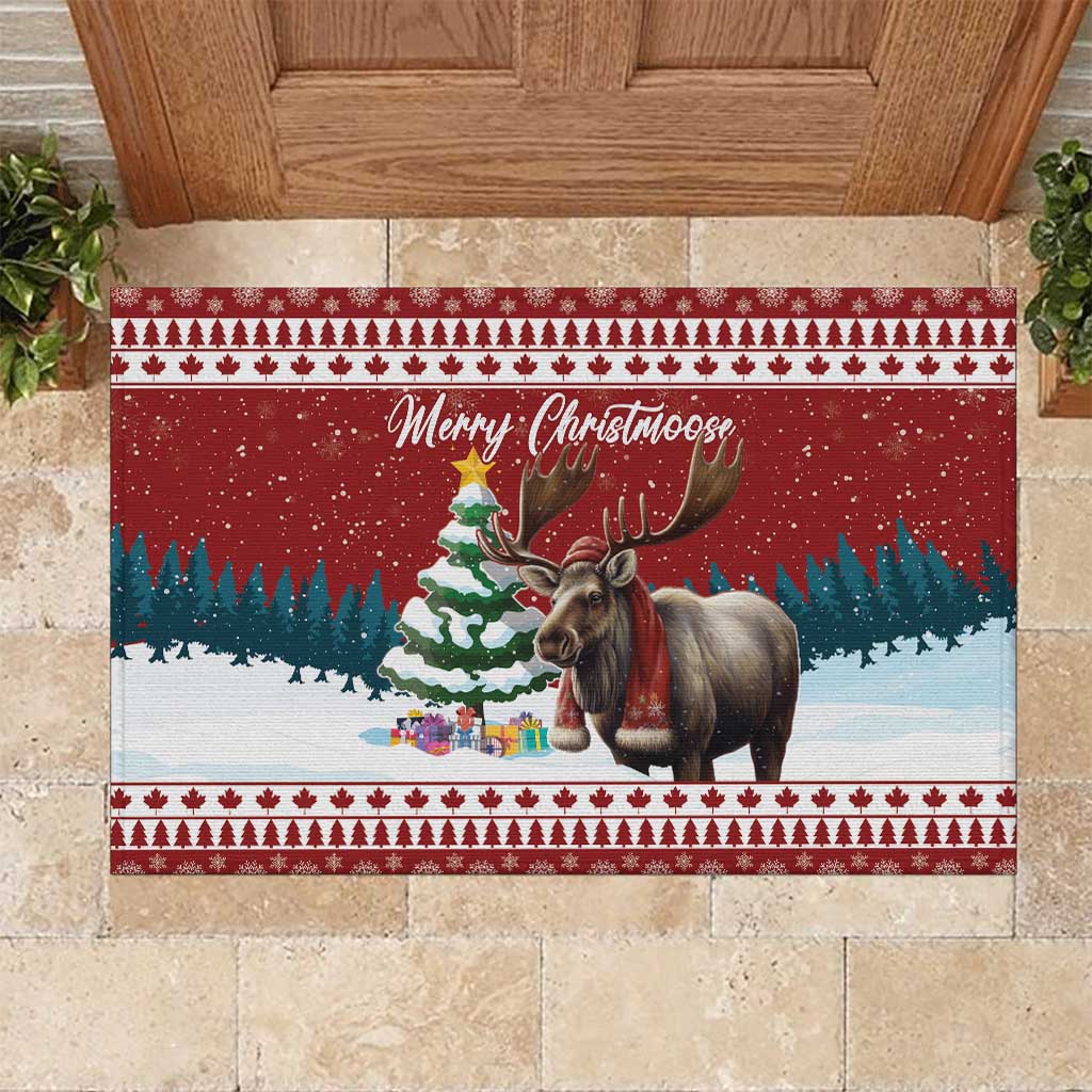 Canada Christmas Rubber Doormat Merry Christmoose - Wonder Print Shop