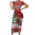 Personalized Canada Christmas Short Sleeve Bodycon Dress Merry Christmoose - Wonder Print Shop