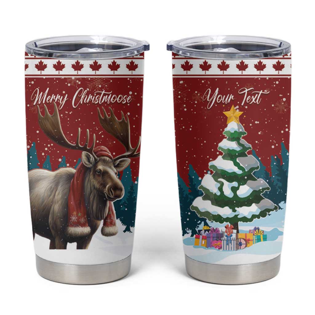 Personalized Canada Christmas Tumbler Cup Merry Chistmoose