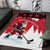 Canada Christmas Area Rug Santa Claus Hockey Player - Maple Leaves Pattern - Wonder Print Shop