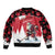 Personalized Canada Christmas Bomber Jacket Santa Claus Hockey Player - Maple Leaves Pattern - Wonder Print Shop