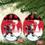 Personalized Canada Christmas Ceramic Ornament Santa Claus Hockey Player - Maple Leaves Pattern - Wonder Print Shop