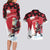 Personalized Canada Christmas Couples Matching Long Sleeve Bodycon Dress and Hawaiian Shirt Santa Claus Hockey Player - Maple Leaves Pattern - Wonder Print Shop