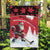 Canada Christmas Garden Flag Santa Claus Hockey Player - Maple Leaves Pattern - Wonder Print Shop