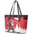 Canada Christmas Leather Tote Bag Santa Claus Hockey Player - Maple Leaves Pattern - Wonder Print Shop