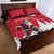 Canada Christmas Quilt Bed Set Santa Claus Hockey Player - Maple Leaves Pattern