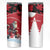 Personalized Canada Christmas Skinny Tumbler Santa Claus Hockey Player - Maple Leaves Pattern