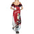 Personalized Canada Christmas Summer Maxi Dress Santa Claus Hockey Player - Maple Leaves Pattern