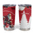 Personalized Canada Christmas Tumbler Cup Santa Claus Hockey Player - Maple Leaves Pattern