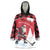 Personalized Canada Christmas Wearable Blanket Hoodie Santa Claus Hockey Player - Maple Leaves Pattern