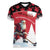 Personalized Canada Christmas Women V-Neck T-Shirt Santa Claus Hockey Player - Maple Leaves Pattern