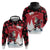 Personalized Canada Christmas Zip Hoodie Santa Claus Hockey Player - Maple Leaves Pattern