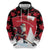 Personalized Canada Christmas Zip Hoodie Santa Claus Hockey Player - Maple Leaves Pattern