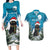 Iceland Christmas Couples Matching Long Sleeve Bodycon Dress and Hawaiian Shirt Merry Yule Cat - Wonder Print Shop