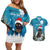 Iceland Christmas Couples Matching Off Shoulder Short Dress and Hawaiian Shirt Merry Yule Cat - Wonder Print Shop