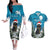 Iceland Christmas Couples Matching Off The Shoulder Long Sleeve Dress and Hawaiian Shirt Merry Yule Cat - Wonder Print Shop