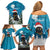 Iceland Christmas Family Matching Off Shoulder Short Dress and Hawaiian Shirt Merry Yule Cat - Wonder Print Shop