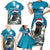 Iceland Christmas Family Matching Short Sleeve Bodycon Dress and Hawaiian Shirt Merry Yule Cat - Wonder Print Shop