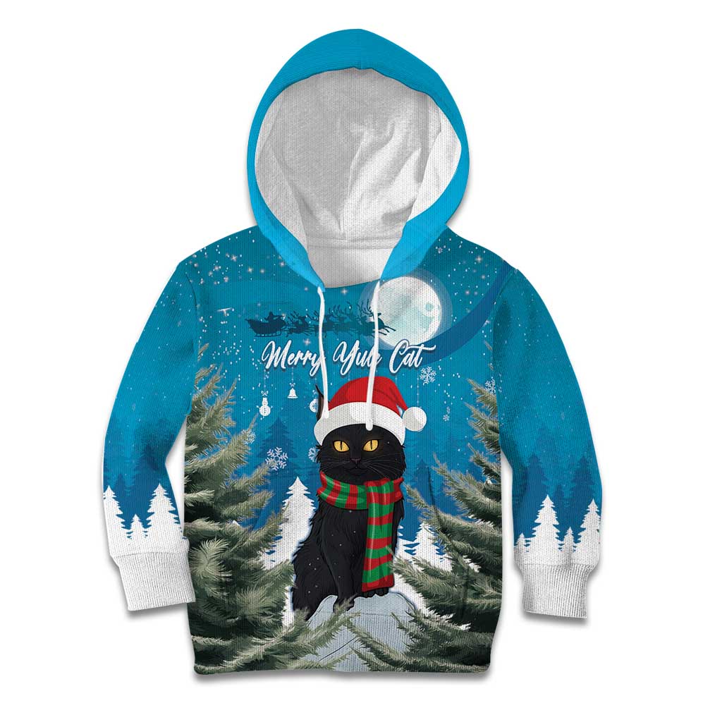 Iceland Christmas Kid Hoodie Merry Yule Cat - Wonder Print Shop