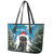 Iceland Christmas Leather Tote Bag Merry Yule Cat - Wonder Print Shop