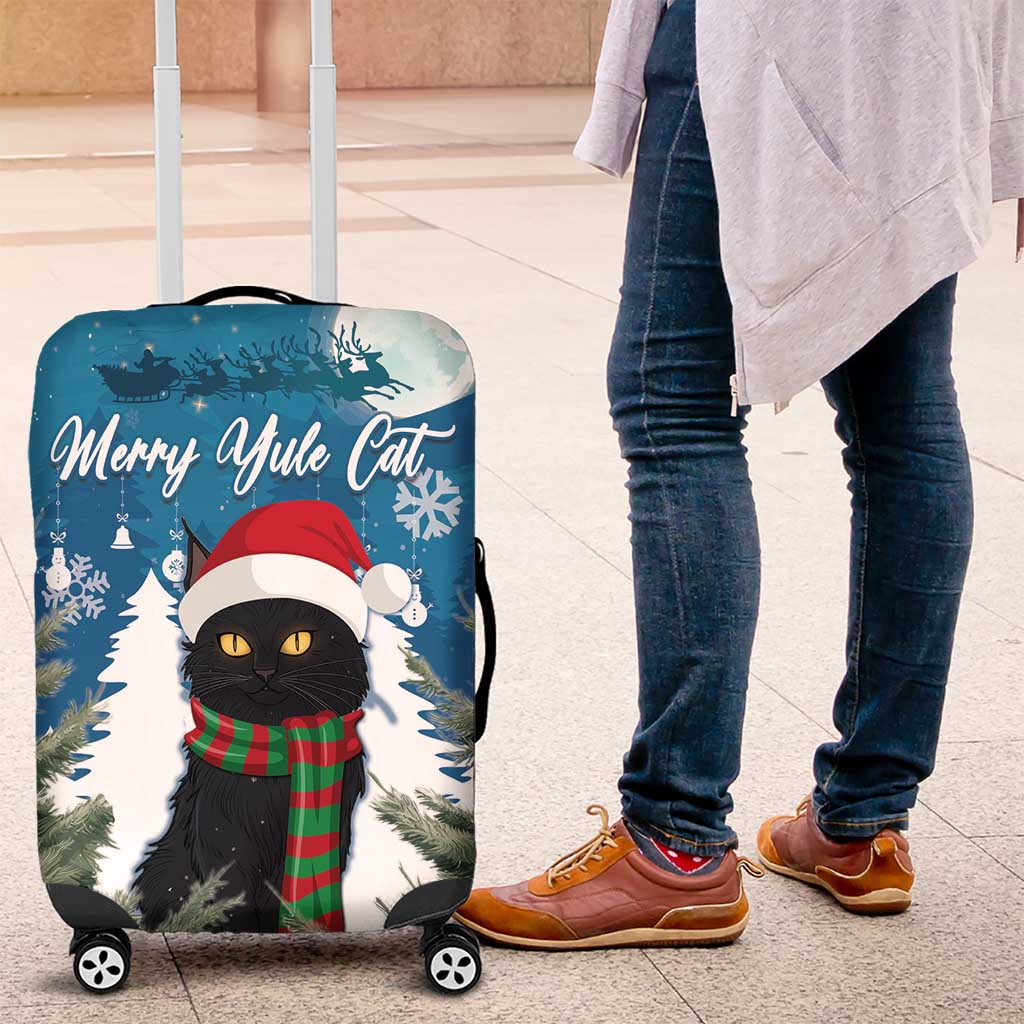 Iceland Christmas Luggage Cover Merry Yule Cat - Wonder Print Shop