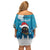 Iceland Christmas Off Shoulder Short Dress Merry Yule Cat - Wonder Print Shop