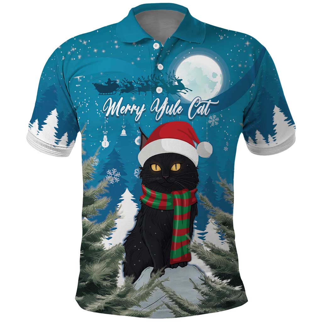 Iceland Christmas Polo Shirt Merry Yule Cat - Wonder Print Shop