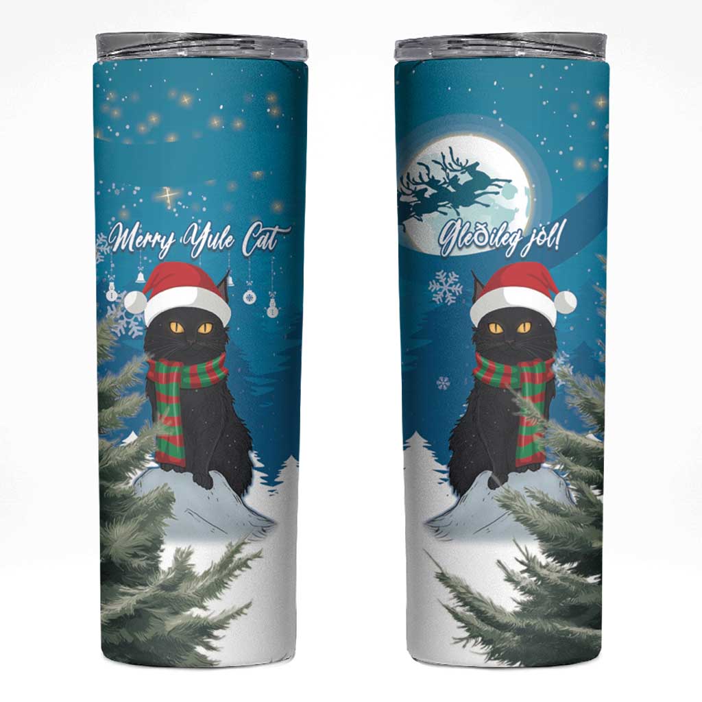 Iceland Christmas Skinny Tumbler Merry Yule Cat