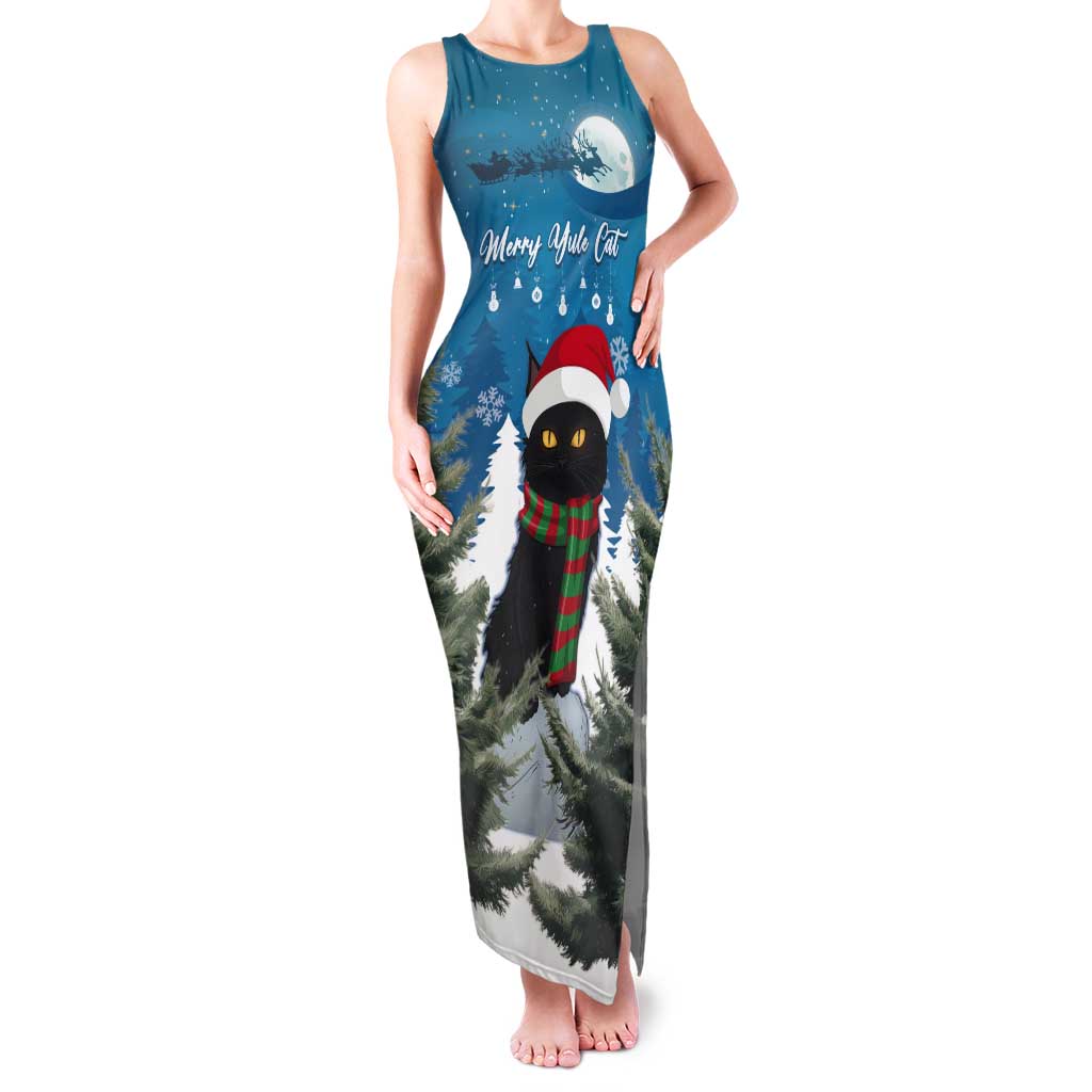 Iceland Christmas Tank Maxi Dress Merry Yule Cat