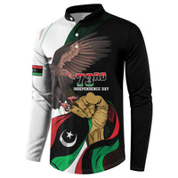 Black and white button sweatshirt, eagle graphic with “73rd Independence Day” text